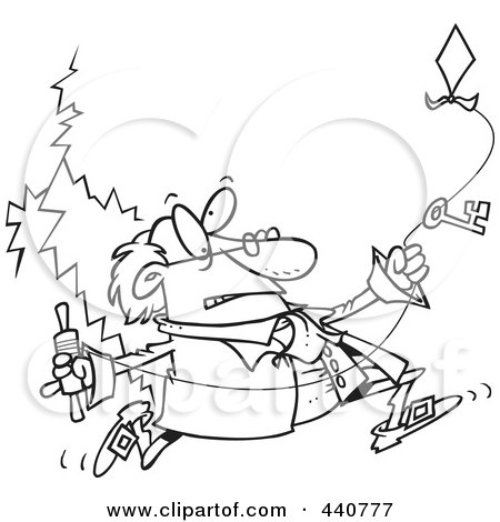 440777-Royalty-Free-RF-Clip-Art-Illustration-Of-A-Cartoon-Black-And-White-Outline-Design-Of-Ben-Franklin-Running-With-A-Kite.jpg